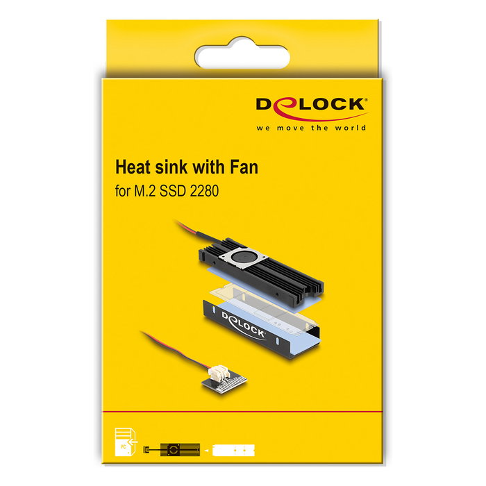 DeLOCK Disipador de calor con ventilador para M.2 SSD 2280 negro DeLOCK Disipador de calor con ventilador para M.2 SSD 2280 negro
