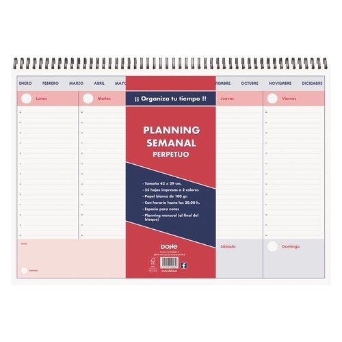 DOHE Agenda Planning Sobremesa Perpetuo Wire-O Tapa Dura A3 Apaisada DOHE Agenda Planning Sobremesa Perpetuo Wire-O Tapa Dura A3 Apaisada