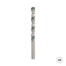 Workpro Broca para Metal HSS4341 Ø2,50 x 57,00 mm Rectificada Grado H8 Punta 135° 5 Unidades