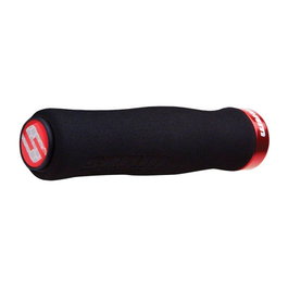 SRAM Puños con bloqueo de espuma de alta densidad diseño ergonómico 129 mm negro y rojo con tapones de manillar
