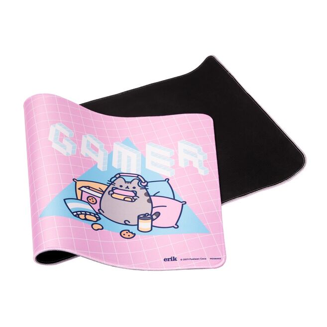 ERIK Alfombrilla Gaming Pusheen Tapete 80x35cm para Teclado y Ratón, Superficie Textil Impermeable, Base Antideslizante