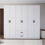 Hanah Home Armario Blanco Mate 1600-63, 180x190x45cm, Múltiples Estantes, Material Melamina 18mm