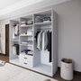 Hanah Home Armario Blanco Mate 1600-63, 180x190x45cm, Múltiples Estantes, Material Melamina 18mm