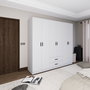Hanah Home Armario Blanco Mate 1600-63, 180x190x45cm, Múltiples Estantes, Material Melamina 18mm