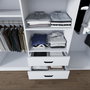 Hanah Home Armario Blanco Mate 1600-63, 180x190x45cm, Múltiples Estantes, Material Melamina 18mm
