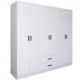 Hanah Home Armario Blanco Mate 1600-63, 180x190x45cm, Múltiples Estantes, Material Melamina 18mm