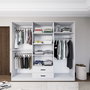 Hanah Home Armario Blanco Mate 1600-63, 180x190x45cm, Múltiples Estantes, Material Melamina 18mm
