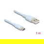 DeLOCK Cable USB 2.0 Tipo-A a Tipo-C 1m Azul, 81222, USB A Macho a USB C Macho, 480 Mbps, 3A