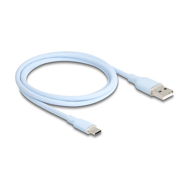 DeLOCK 81222 Cable USB Tipo-A a USB Tipo-C de 1 m Azul Silicona