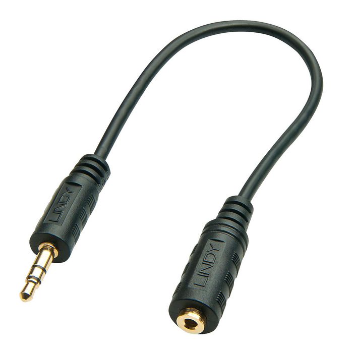 Lindy 35699 Adaptador de audio de 3,5 mm macho a 2,5 mm hembra, 20 m, Negro Lindy 35699 Adaptador de audio de 3,5 mm macho a 2,5 mm hembra, 20 m, Negro