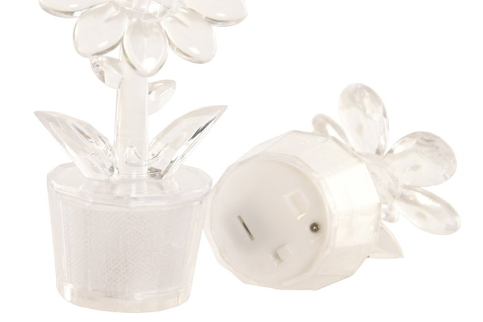 DKD Home Decor Decoracion Luminosa Basicos Flor Transparente 4 x 11 x 4 cm 12 Unidades