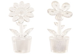 DKD Home Decor Decoracion Luminosa Basicos Flor Transparente 4 x 11 x 4 cm 12 Unidades