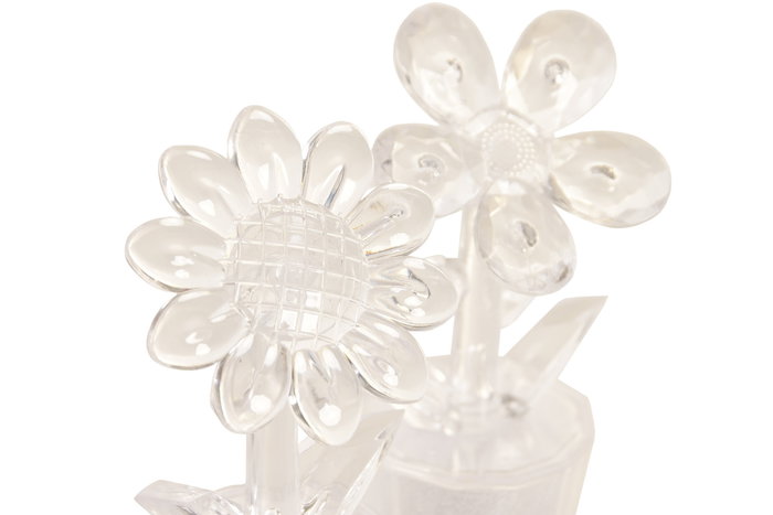 DKD Home Decor Decoracion Luminosa Basicos Flor Transparente 4 x 11 x 4 cm 12 Unidades