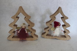 DKD Home Decor Figura MDF y Poliéster Hada y Árbol Surtido de 2