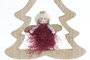 DKD Home Decor Figura Navidad Fantasia Burdeos Blanco 2.5 x 18 x 16 cm (6 Unidades)