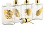 DKD Home Decor Dosificador Basicos Transparente Dorado Cristal ABS 8 x 18 x 10 cm (12 Unidades)