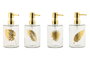 DKD Home Decor Dosificador Basicos Transparente Dorado Cristal ABS 8 x 18 x 10 cm (12 Unidades)