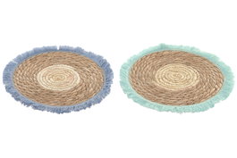 DKD Home Decor Individual Mediterraneo Cnacc 26 Azul Turquesa 1 x 30 x 30 cm (12 Unidades)