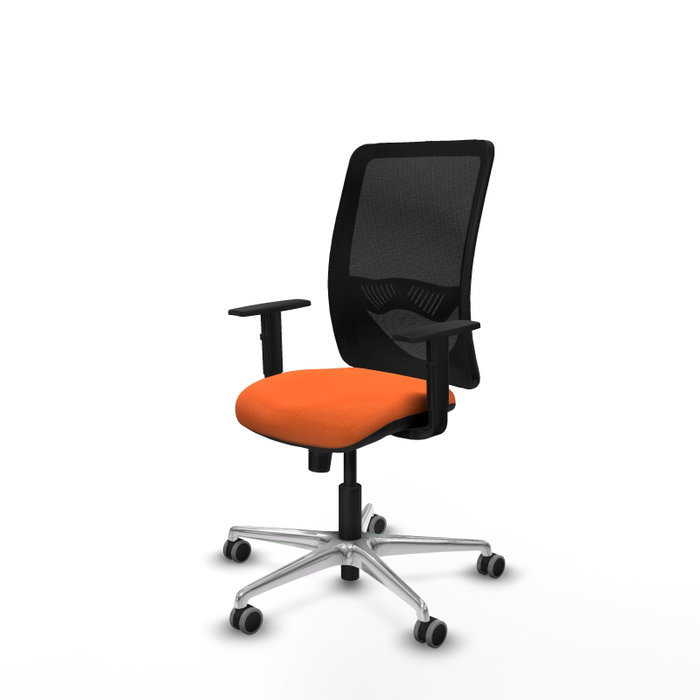 PIQUERAS Y CRESPO Silla de oficina Zulema con mecanismo Sincro Naranja y Negro