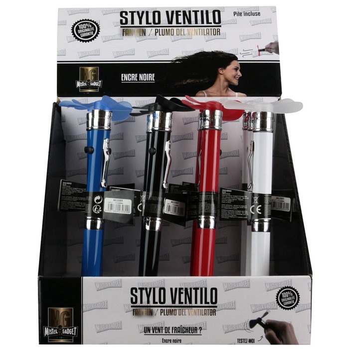 Mister Gadget Bolígrafo Ventilador con Tinta Negra - Colores Surtidos (Rojo, Negro, Azul, Blanco) Mister Gadget Bolígrafo Ventilador con Tinta Negra - Colores Surtidos (Rojo, Negro, Azul, Blanco)