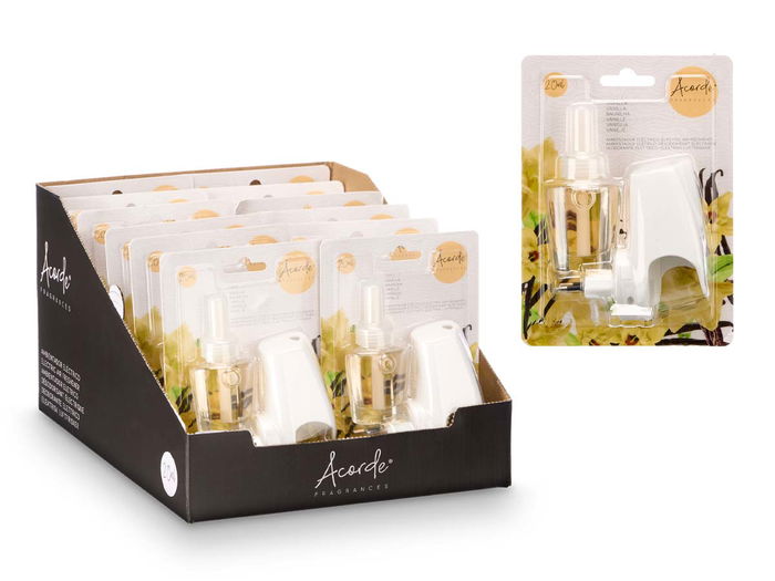 Acorde Ambientador Electrico 20ml Vainilla 5 x 12 x 9 cm (Set de 24)