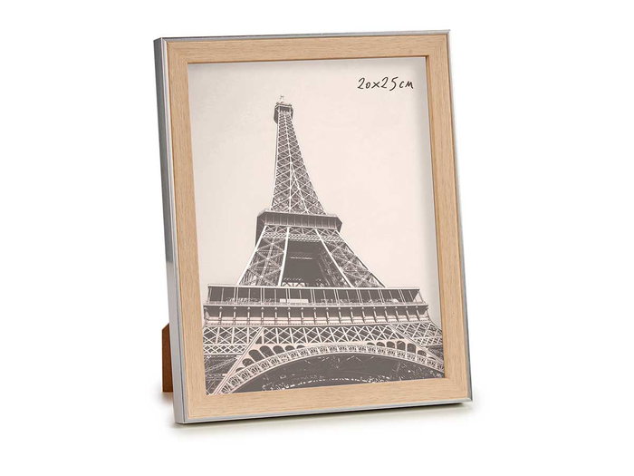 Giftdecor Portafoto Plata Color Madera 20x25 cm (Set de 24)