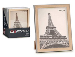 Giftdecor Portafoto Plata Color Madera 20x25 cm (Set de 24)