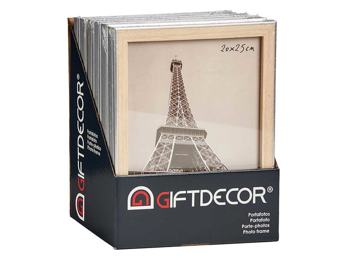 Giftdecor Portafoto Plata Color Madera 20x25 cm (Set de 24)
