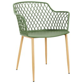 Home Deco Factory Butaca Exterior Verde Málaga Plástico PP y Hierro Máx 54,1x62,2 cm Alto 80 cm Asiento 45 cm