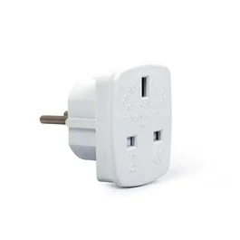 Gembird Adaptador de enchufe Tipo G a Tipo F Blanco A-AC-UKEU-001