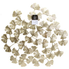 Home Deco Factory Mural Flores Metálico Ginkgo Mirage Decoración Pared d.48 cm