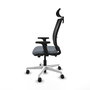 PIQUERAS Y CRESPO Silla de oficina Haches con Mecanismo Sincro/Traslack, Gris y Negro
