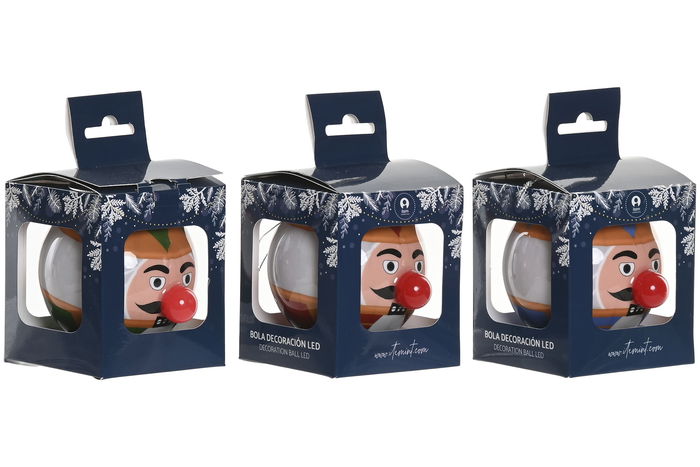 DKD Home Decor Cascanueces Decoración Colgante Navidad Multicolor LED 8 x 8 x 8 cm (6 Unidades)