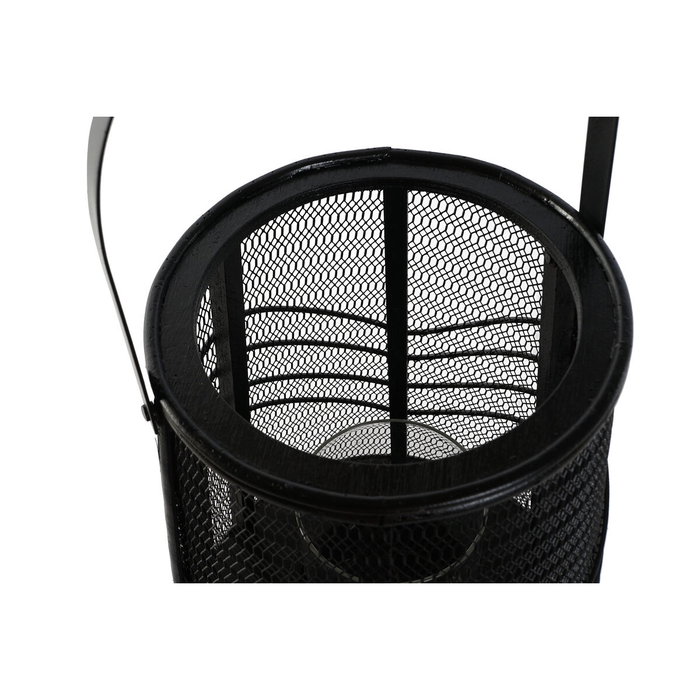 DKD Home Decor Portavelas de Metal y Ratán Negro DKD Home Decor Portavelas de Metal y Ratán Negro