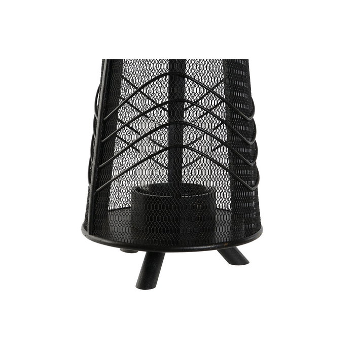 DKD Home Decor Portavelas de Metal y Ratán Negro DKD Home Decor Portavelas de Metal y Ratán Negro