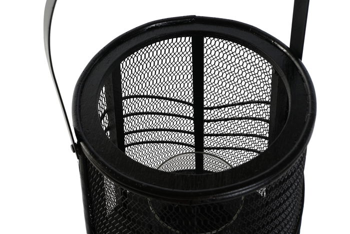 DKD Home Decor Portavela Colonial Negro Metal y Ratan 23 x 31.5 x 23 cm