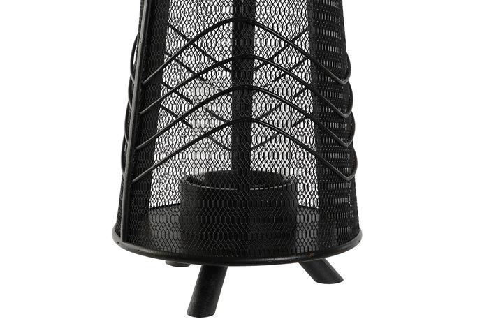 DKD Home Decor Portavela Colonial Negro Metal y Ratan 23 x 31.5 x 23 cm