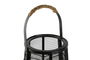 DKD Home Decor Portavela Colonial Negro Metal y Ratan 23 x 31.5 x 23 cm