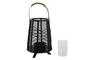DKD Home Decor Portavela Colonial Negro Metal y Ratan 23 x 31.5 x 23 cm
