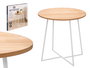 Giftdecor Mesa Auxiliar 40 cm Patas Blancas Madera y Metal Color Natural y Blanco 40x40x40 cm (Set de 6)