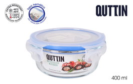 Quttin Fiambrera Redonda Hermética 13.5 cm 400 cc QT (12 Unidades)