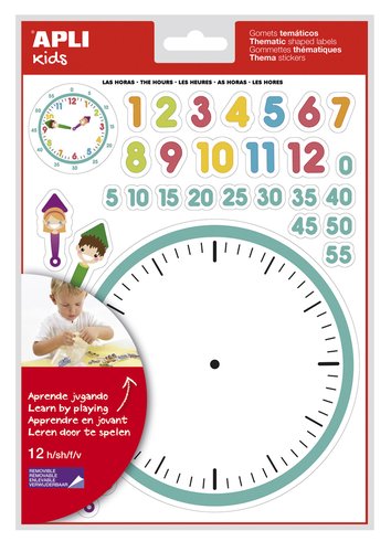 APLI Gomets Educativos Las Horas Removibles Set de 5 bolsas (360 uds.) APLI Gomets Educativos Las Horas Removibles Set de 5 bolsas (360 uds.)