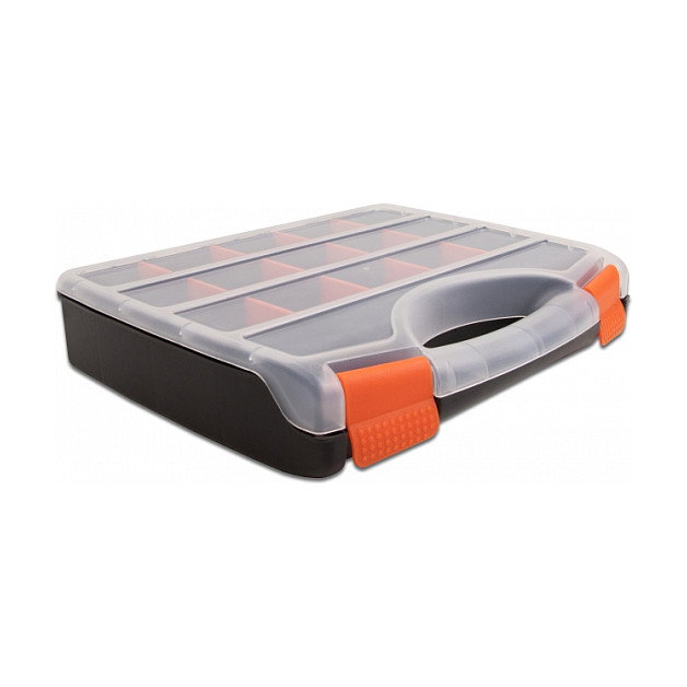 DeLOCK Caja de clasificación con 17 compartimentos 320 x 255 x 60 mm naranja/negro
