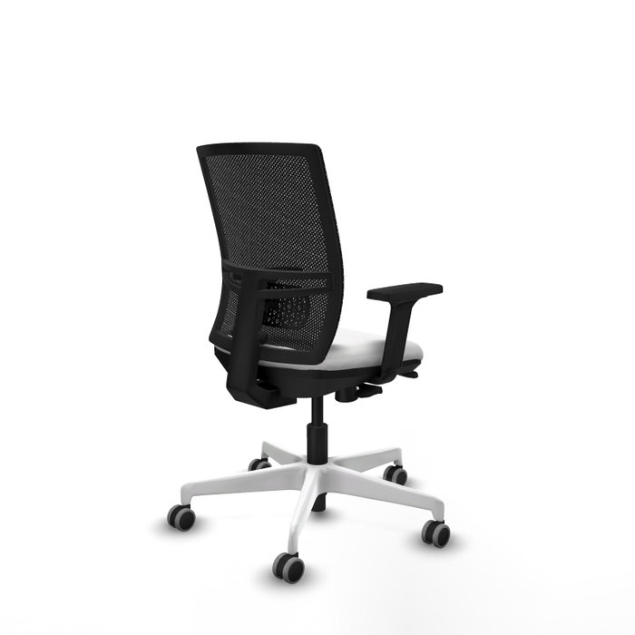 PIQUERAS Y CRESPO Silla de oficina Yunquera con mecanismo Sincro/Traslack, Blanco/Negro