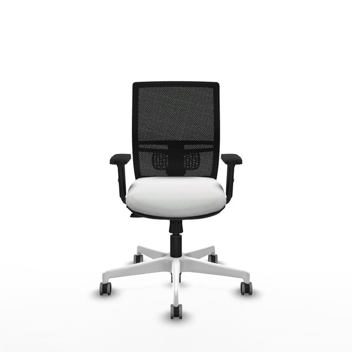 PIQUERAS Y CRESPO Silla de oficina Yunquera con mecanismo Sincro/Traslack, Blanco/Negro