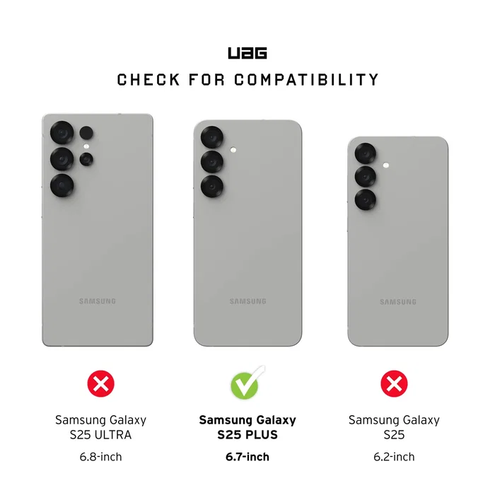 Urban Armor Gear Funda Plyo Pro para Samsung Galaxy S25 Plus, Transparente Plata, TPU, Resistente a Golpes y Compatible con MagSafe