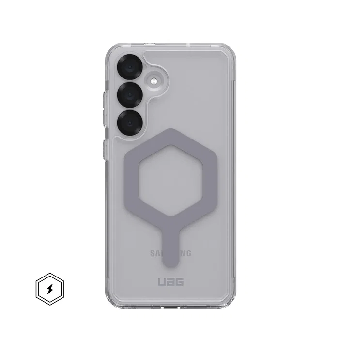Urban Armor Gear Funda Plyo Pro para Samsung Galaxy S25 Plus, Transparente Plata, TPU, Resistente a Golpes y Compatible con MagSafe