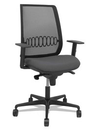 Piqueras Y Crespo Silla Alares con Mecanismo Sincro, Malla Negra y Asiento Gris Oscuro