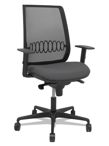 Piqueras Y Crespo Silla Alares con Mecanismo Sincro, Malla Negra y Asiento Gris Oscuro Piqueras Y Crespo Silla Alares con Mecanismo Sincro, Malla Negra y Asiento Gris Oscuro