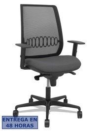 Piqueras Y Crespo Silla Alares con Mecanismo Sincro, Malla Negra y Asiento Gris Oscuro